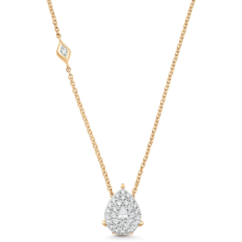 Illusion Pear Shaped Diamond Pendant Necklace - Sara Weinstock Fine Jewelry