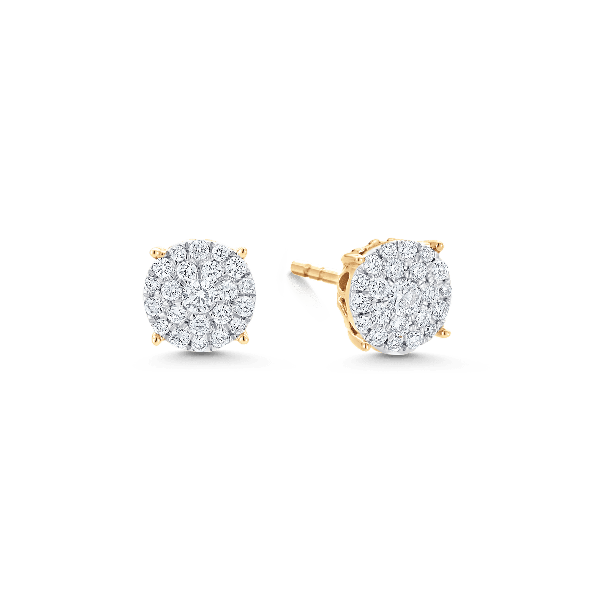 Illusion Round Cut Diamond Studs - Sara Weinstock Fine Jewelry