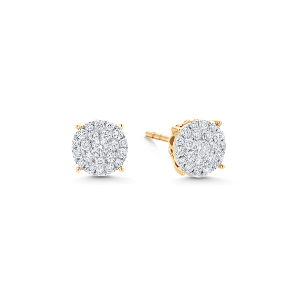 Buy 0.05 Carat (ctw) 18K Yellow Gold Plated Sterling Silver Round Diamond  Mens Stud Earrings 1/10 CT Online at Dazzling Rock