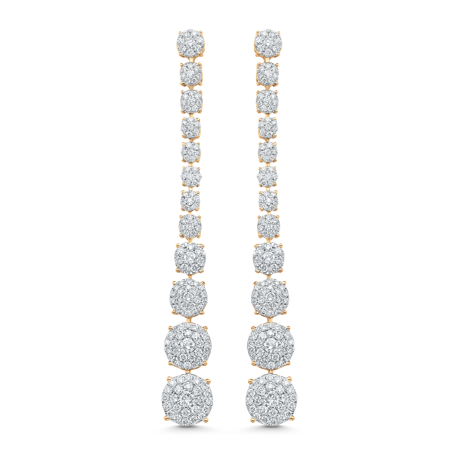 Illusion Round Diamond Cluster Drop Earrings - Sara Weinstock Fine Jewelry