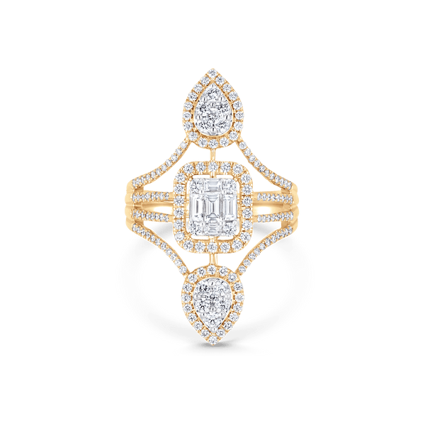 Illusion Three Diamond Cluster Ring - Sara Weinstock Fine Jewelry