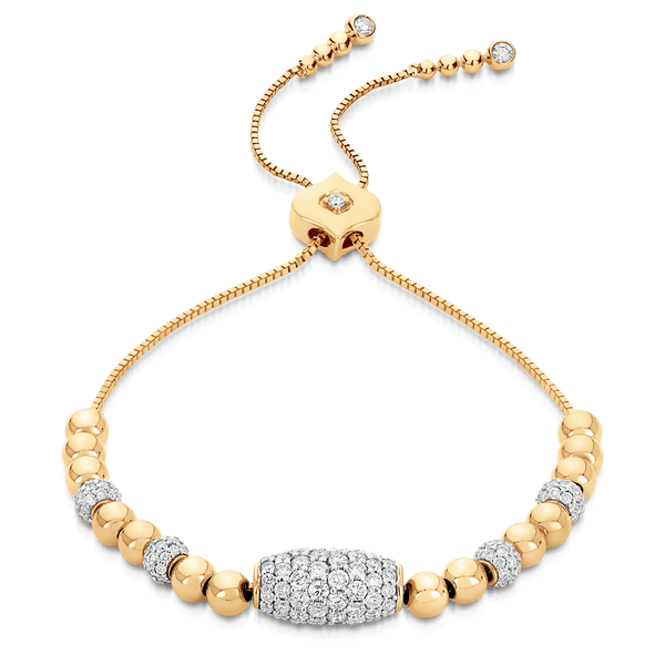 Isadora Cali Oval Diamond Bead Bolo Bracelet - Sara Weinstock Fine Jewelry