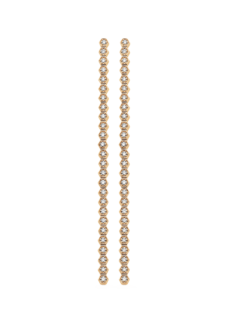 Isadora Hexagon Diamond Drop Earrings - Sara Weinstock Fine Jewelry