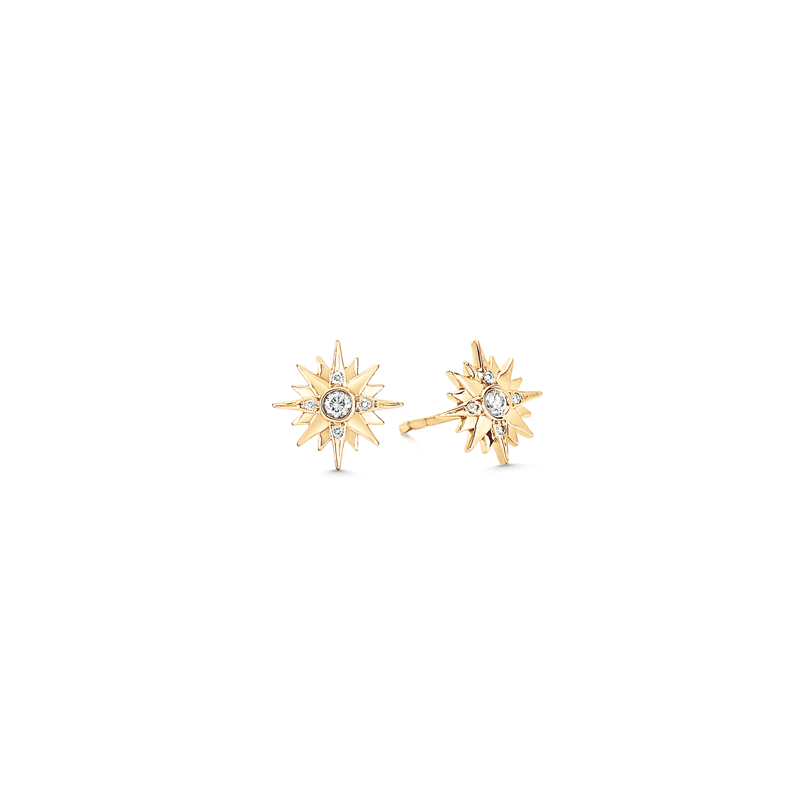 Large Starburst Diamond Stud Earrings - Sara Weinstock Fine Jewelry