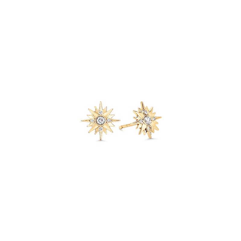 Large Starburst Diamond Stud Earrings - Sara Weinstock Fine Jewelry