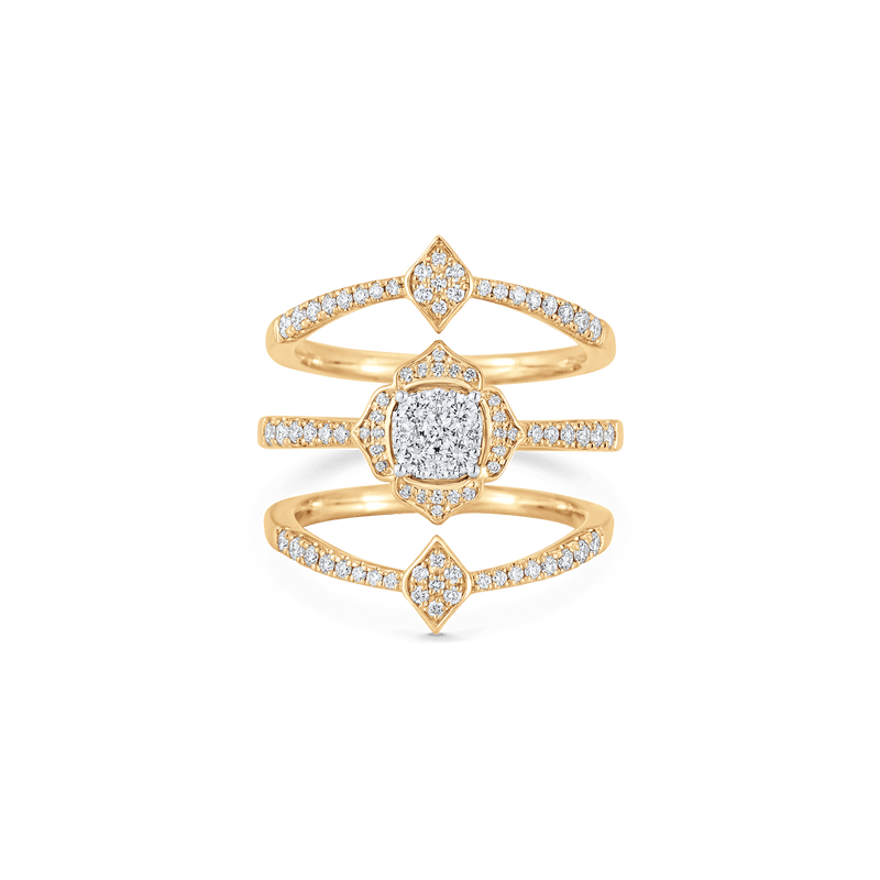 Leela 3 Row Donna Diamond Ring - Sara Weinstock Fine Jewelry