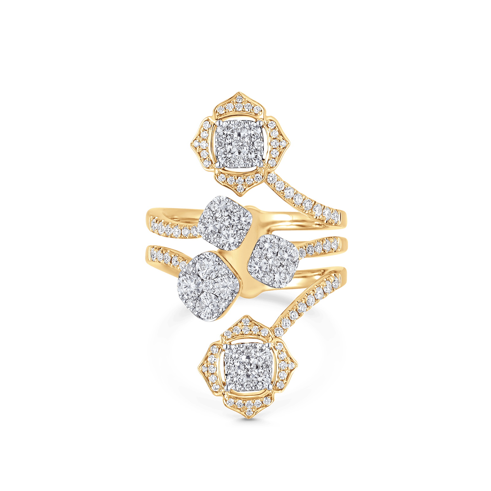 Leela 5 Cluster Cushion Diamond Ring - Sara Weinstock Fine Jewelry