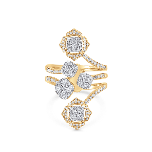 Leela 5 Cluster Cushion Diamond Ring - Sara Weinstock Fine Jewelry