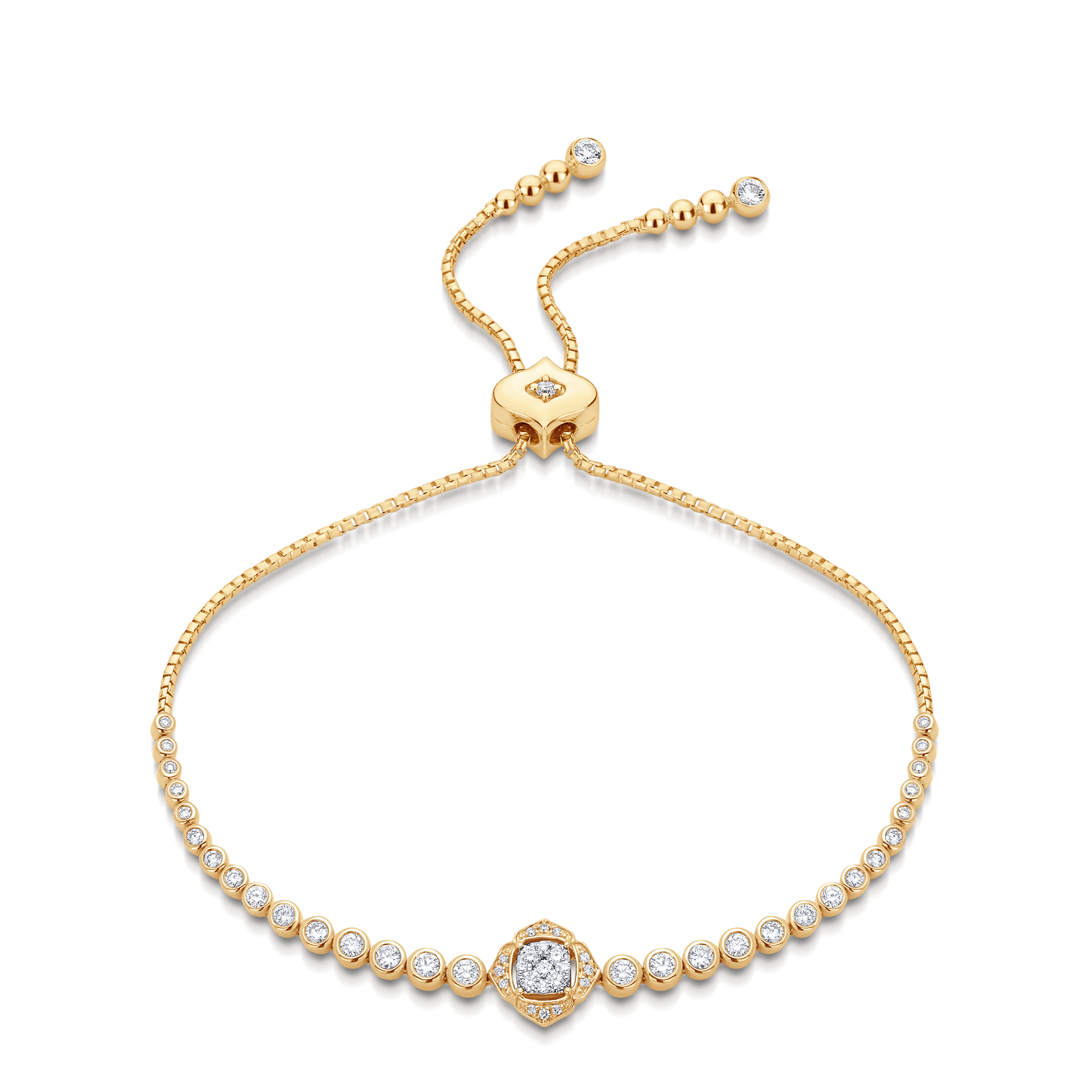 Leela Bezel Set Diamond Bolo Bracelet - Sara Weinstock Fine Jewelry