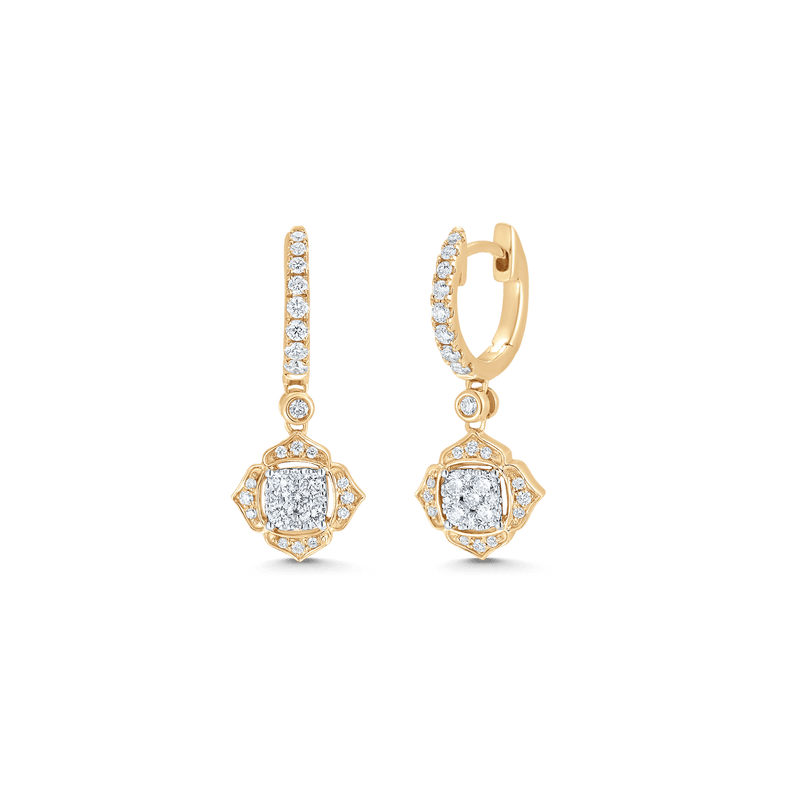 Leela Diamond Drop Huggie Earrings - Sara Weinstock Fine Jewelry