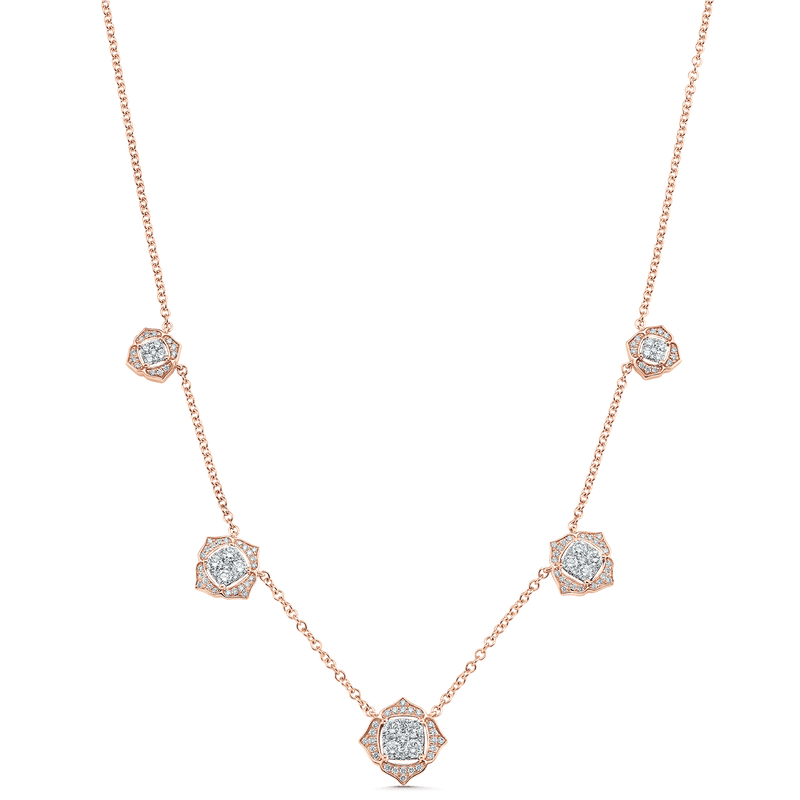 Leela Five Diamond Drop Necklace - Sara Weinstock Fine Jewelry