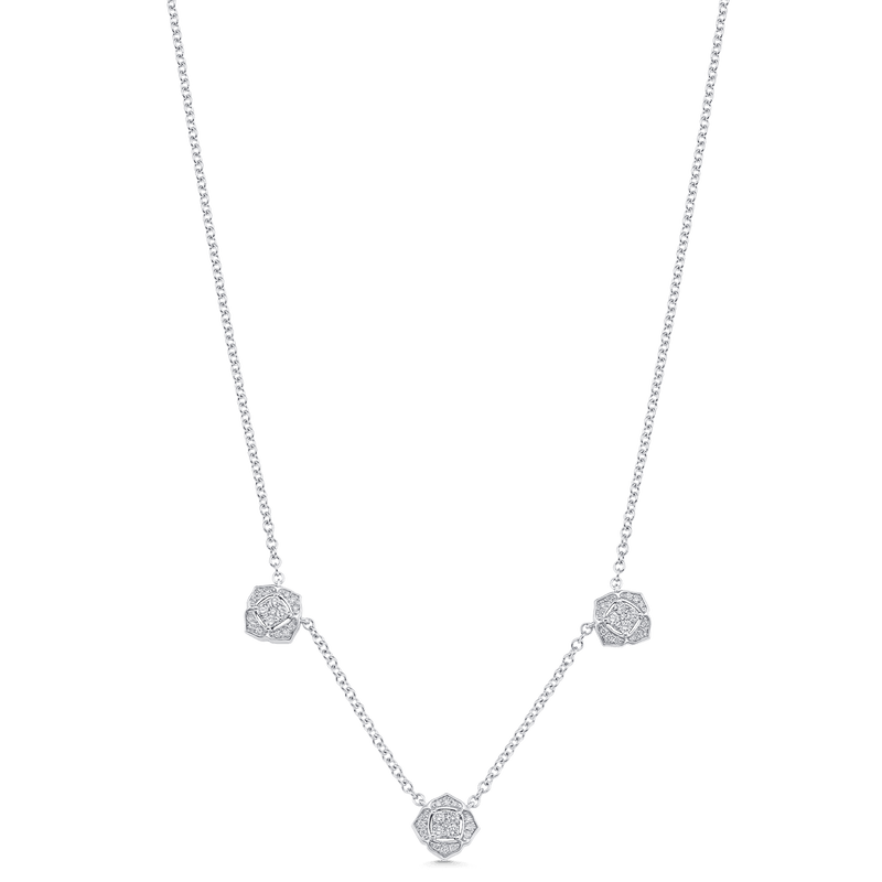 Three diamond 2025 drop necklace