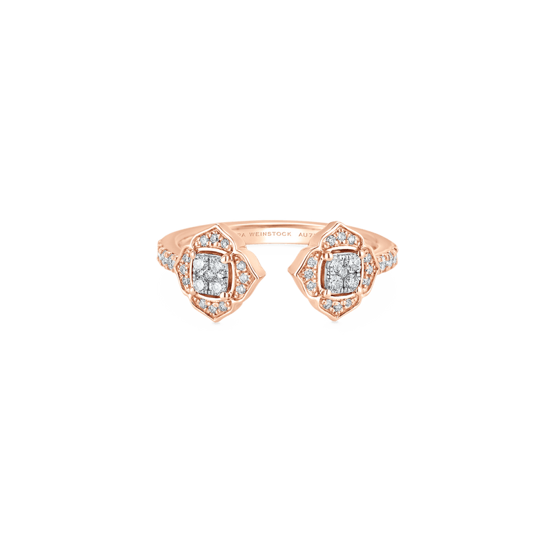 Leela Two Cluster Diamond Open Ring - Sara Weinstock Fine Jewelry