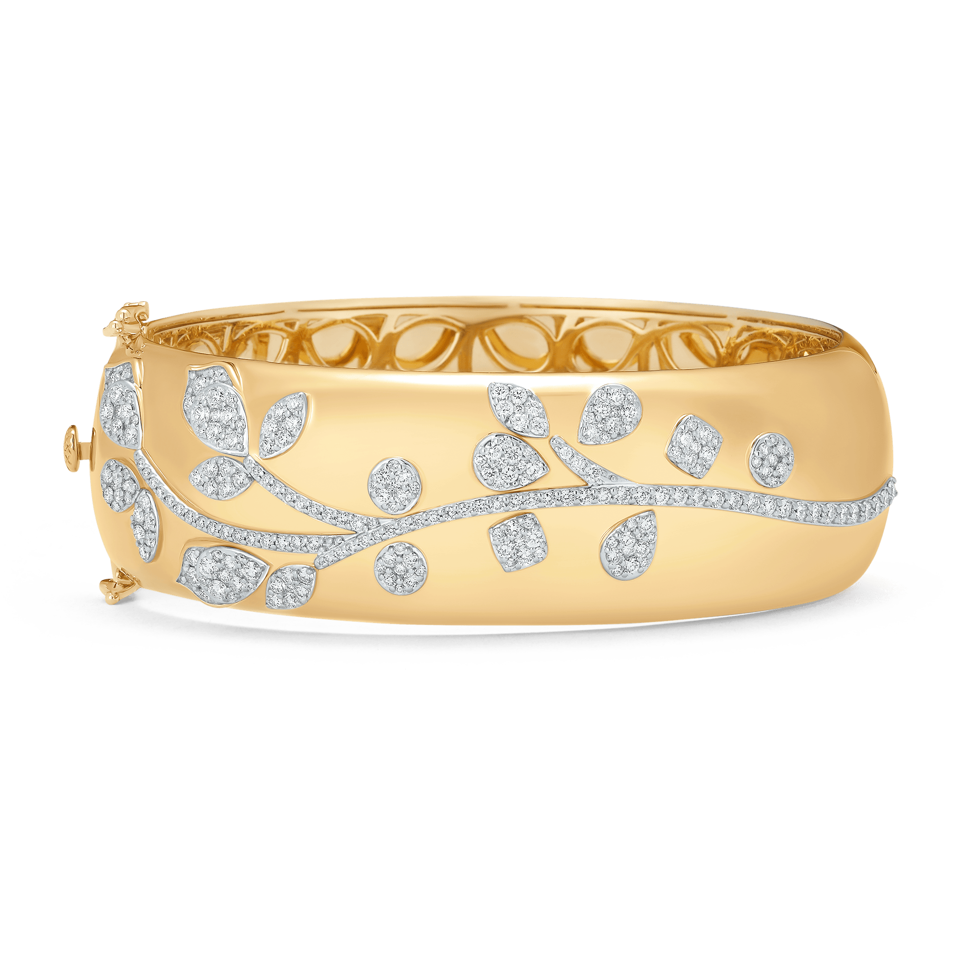 Lierre Gold and Diamond Cigar Bangle - Sara Weinstock Fine Jewelry