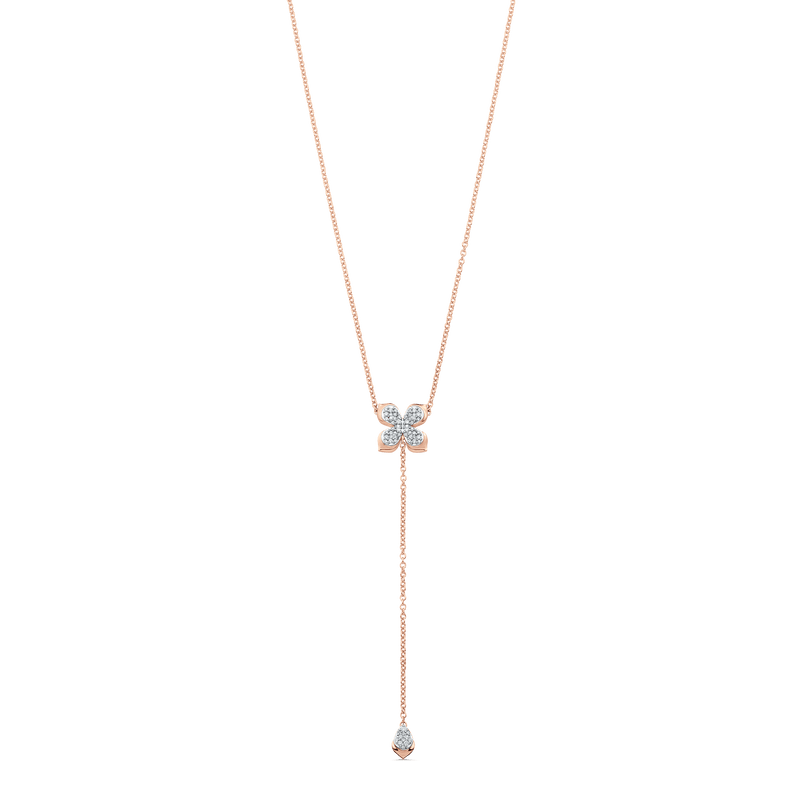 Lierre Gold and Diamond Pear Petal Cluster Drop Necklace - Sara Weinstock Fine Jewelry