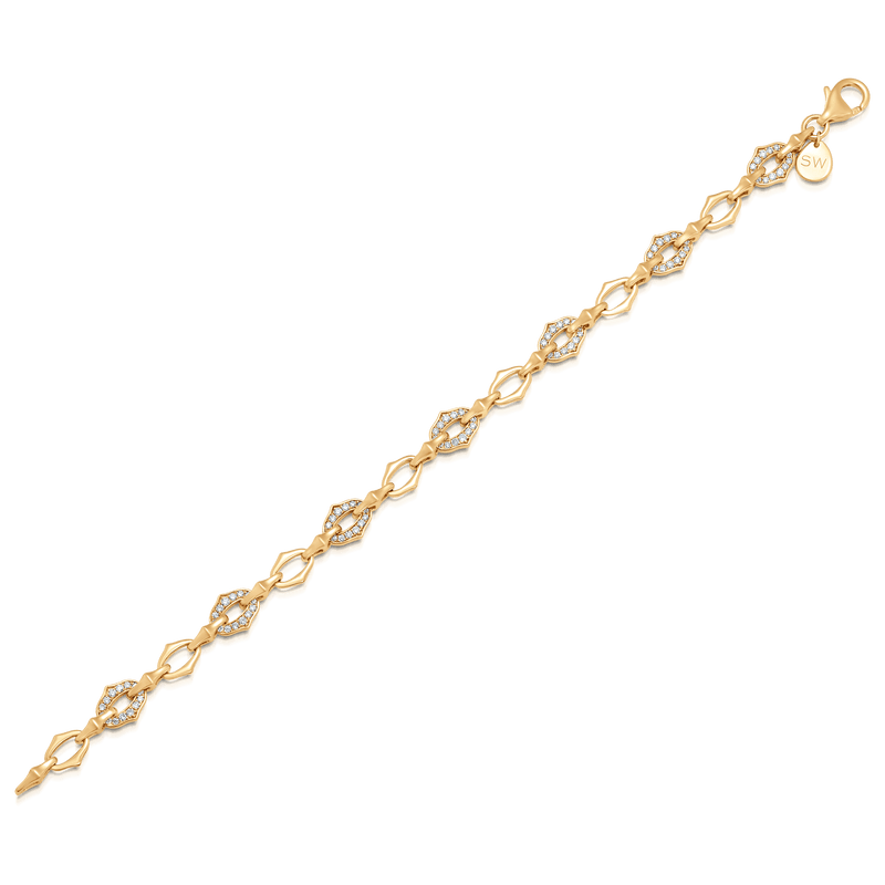 Lucia Chain & Pavé Diamond Bracelet - Sara Weinstock Fine Jewelry
