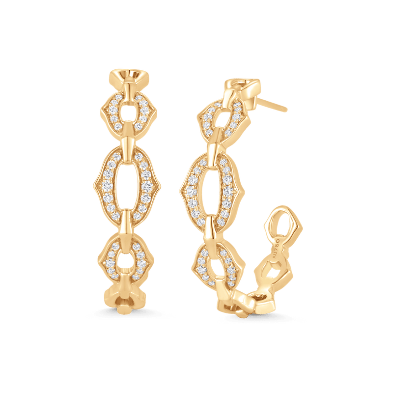 Lucia Diamond Chain Link Hoop Earrings - Sara Weinstock Fine Jewelry
