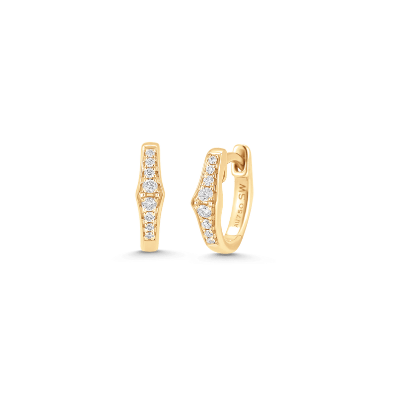 Lucia Diamond Cluster Huggie Earrings - Sara Weinstock Fine Jewelry