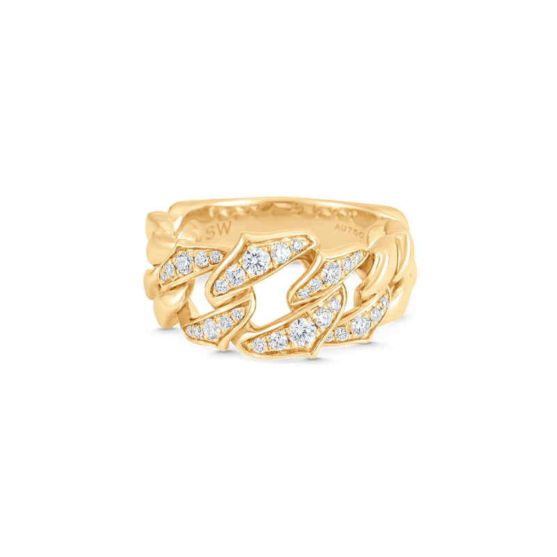 Lucia Diamond Graduated Link Ring - Sara Weinstock Fine Jewelry