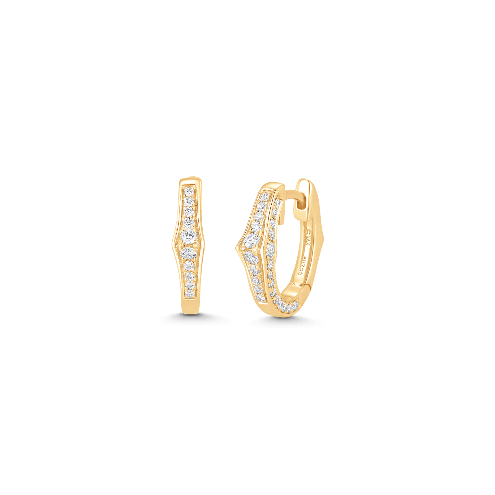 Lucia Full Diamond Cluster Huggie Earrings - Sara Weinstock Fine Jewelry