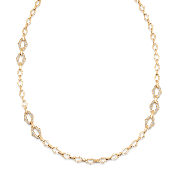 Lucia Gold Link Diamond Lined Necklace - Sara Weinstock Fine Jewelry