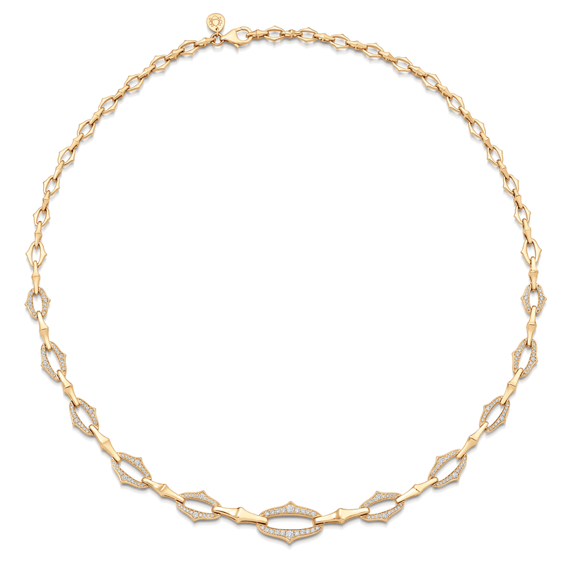 Lucia Gold Link Diamond Necklace - Sara Weinstock Fine Jewelry