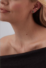 Lucia Malachite and Gold Diamond Stud Earrings - Sara Weinstock Fine Jewelry