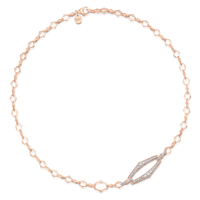 Lucia Outline Gold Necklace - Sara Weinstock Fine Jewelry