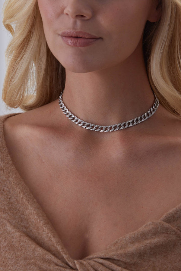 Lucia Pave Diamond Link Necklace - Sara Weinstock Fine Jewelry