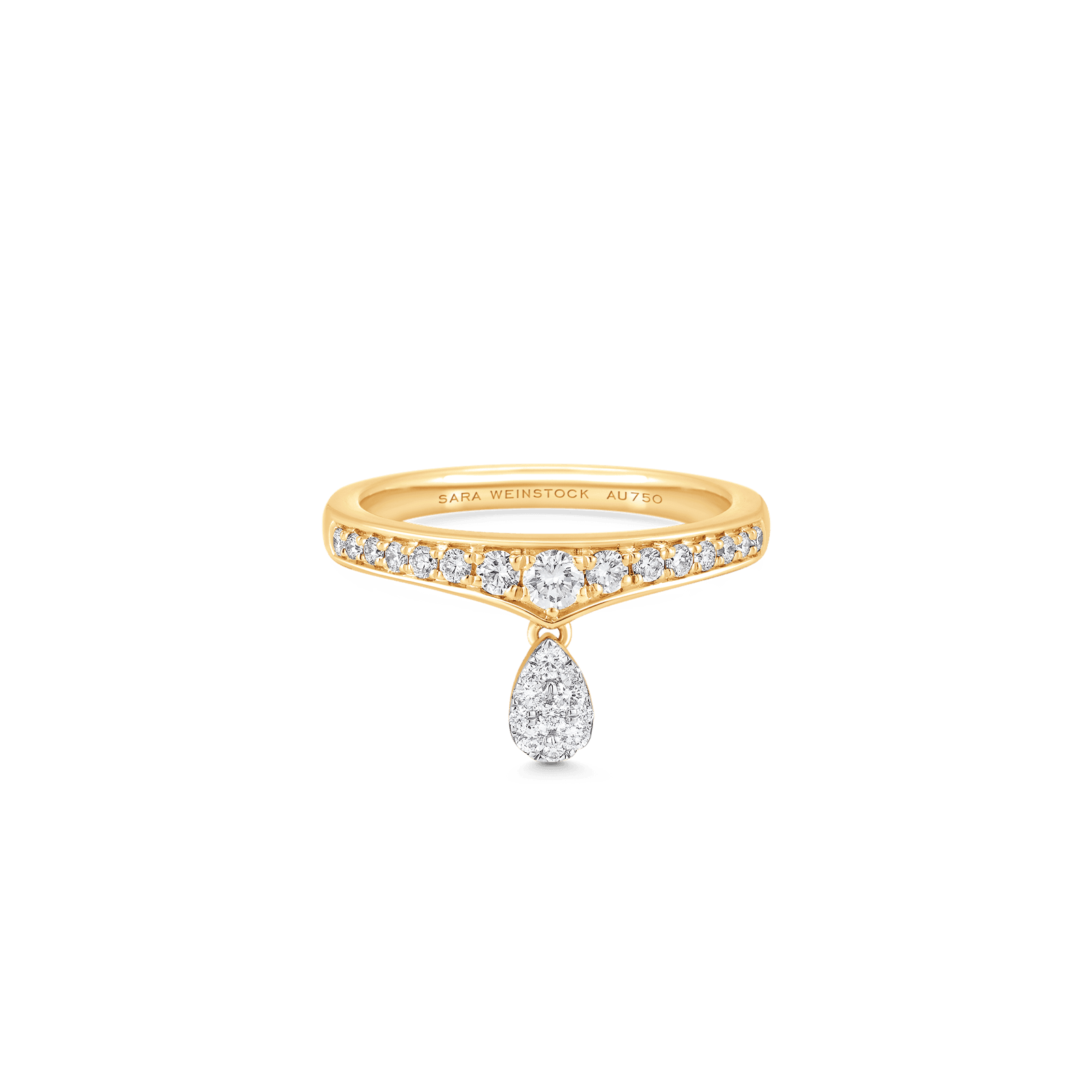 Lucia Pear Shaped Diamond Cluster Taj Ring - Sara Weinstock Fine Jewelry