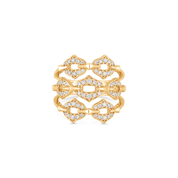 Lucia Seven Chain Link & Diamond Ring - Sara Weinstock Fine Jewelry