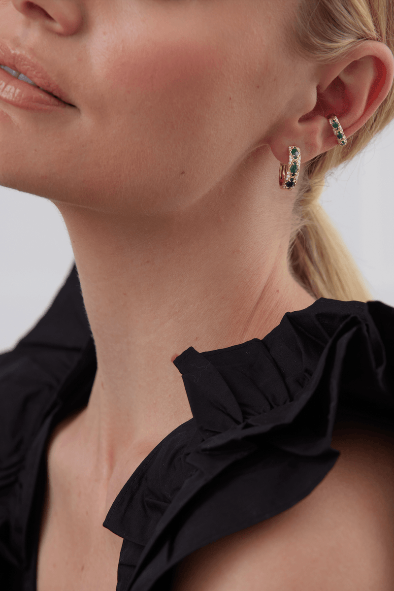 Yellow gold 2025 malachite earrings