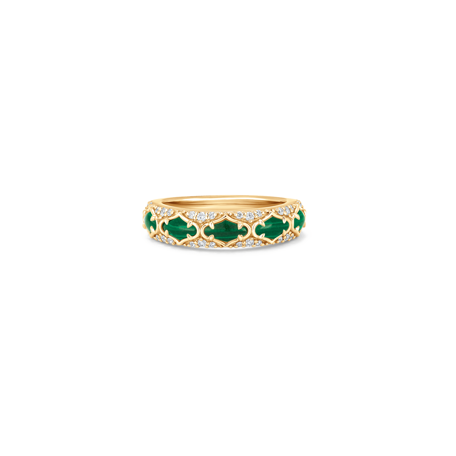 Lucia Yellow Gold Malachite Thin Ring - Sara Weinstock Fine Jewelry