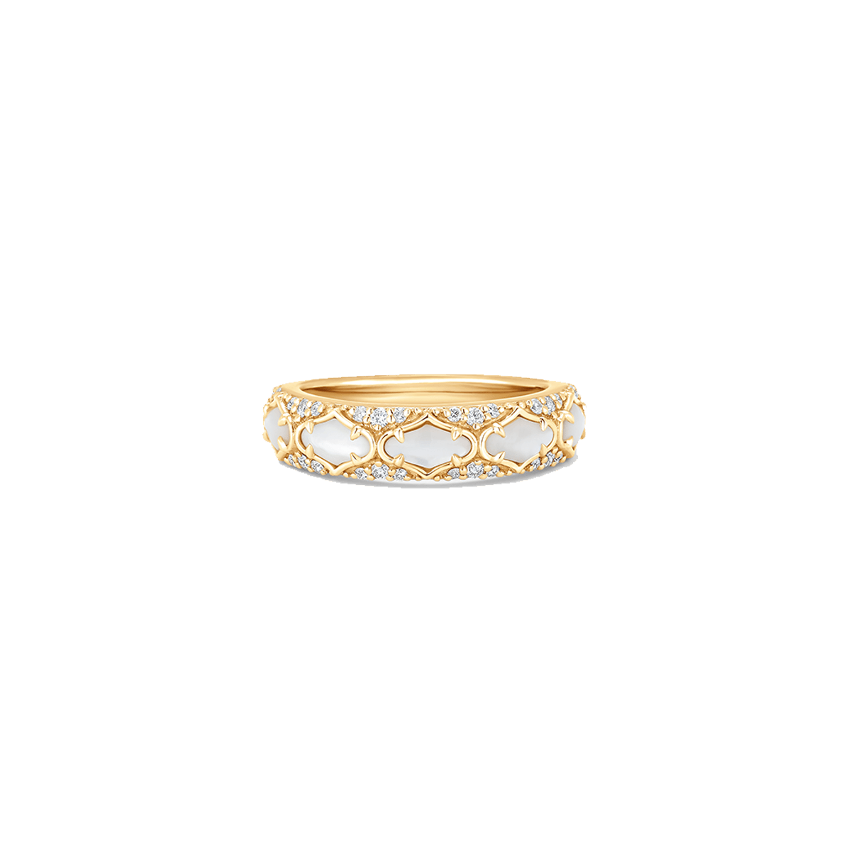 Lucia Yellow Gold Mother of Pearl Thin Ring - Sara Weinstock Fine Jewelry