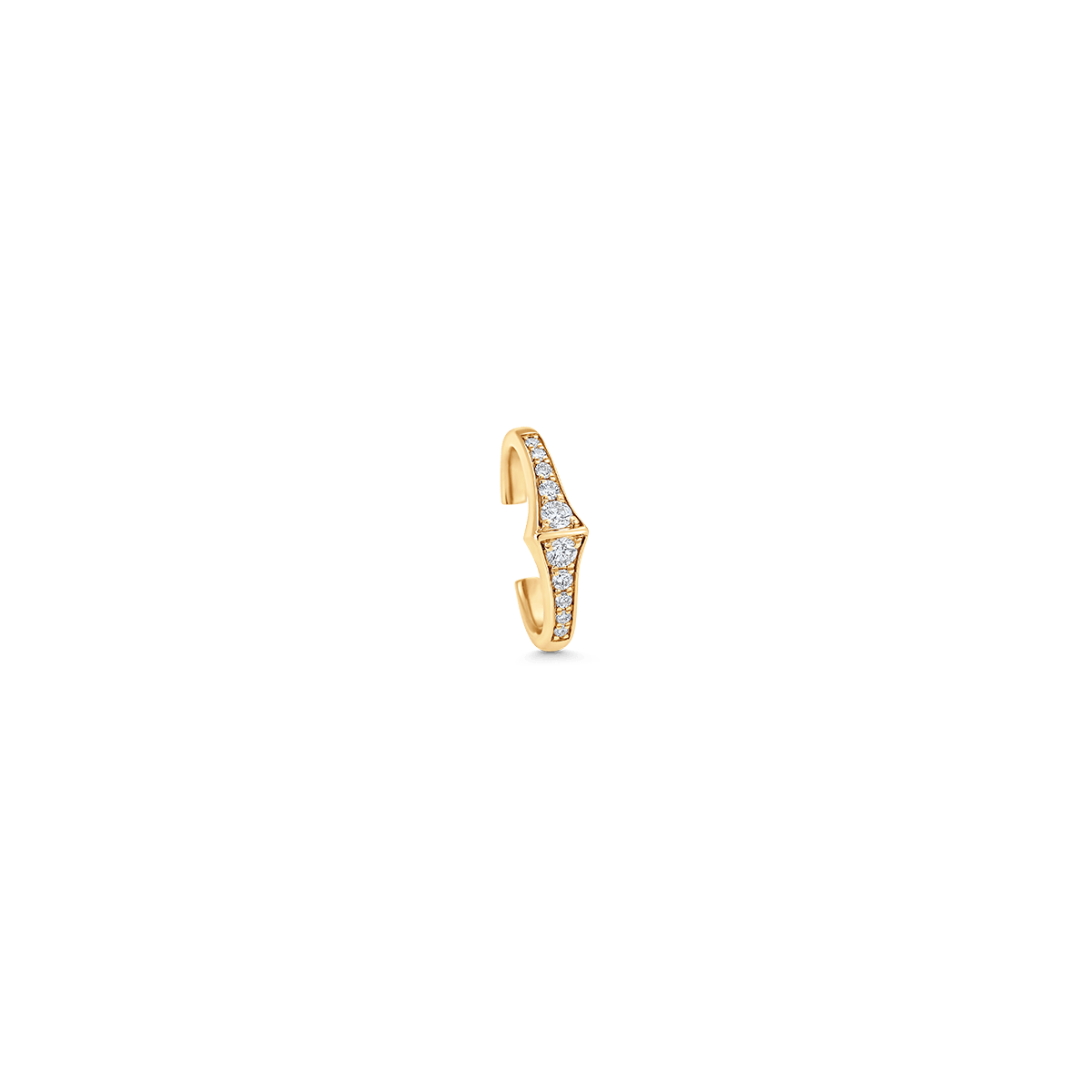 Lucia Yellow Gold White Diamond Partial Ear Cuff - Sara Weinstock Fine Jewelry