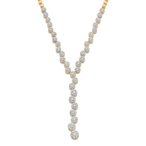 Muna Diamond Cluster Lariat Drop Necklace - Sara Weinstock Fine Jewelry