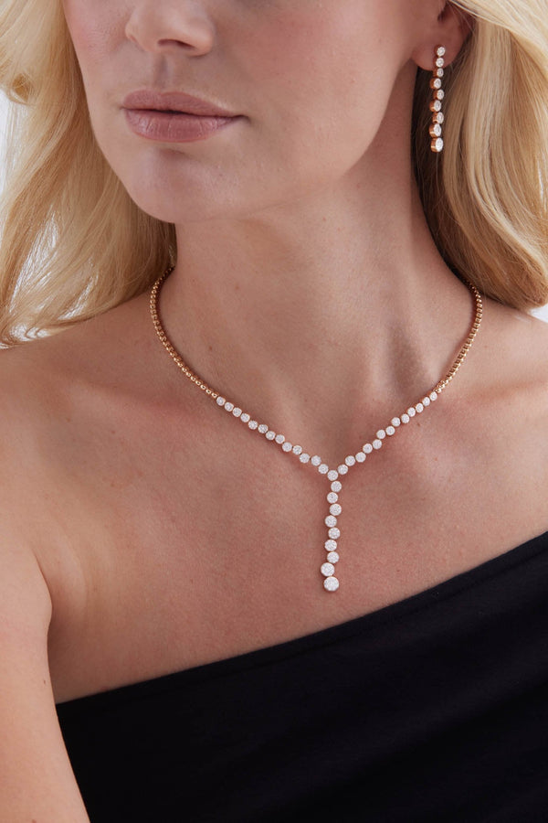 Muna Diamond Cluster Lariat Drop Necklace - Sara Weinstock Fine Jewelry