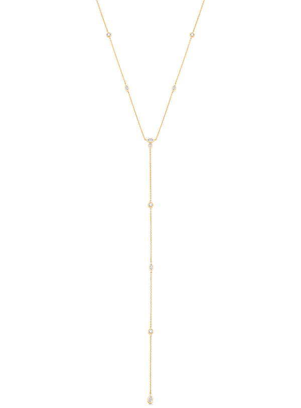 Purity Diamond Chain Drop Lariat - Sara Weinstock Fine Jewelry