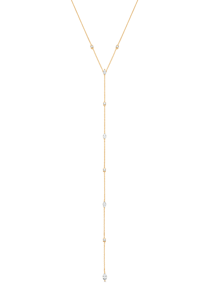 Purity Diamond Lariat Gold Chain Drop Necklace - Sara Weinstock Fine Jewelry
