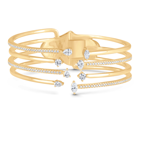 Purity Diamond Lined Cuff Bangle - Sara Weinstock Fine Jewelry
