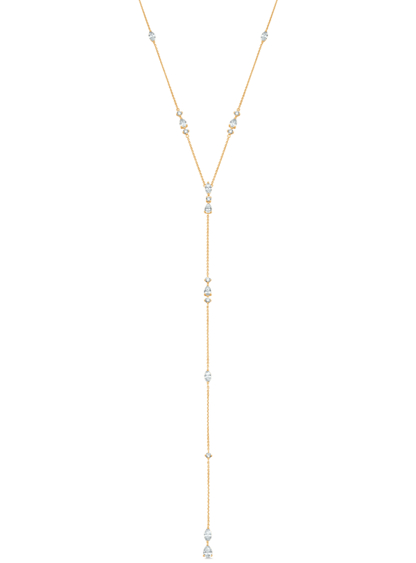 Purity Gold Chain Diamond Drop Necklace - Sara Weinstock Fine Jewelry