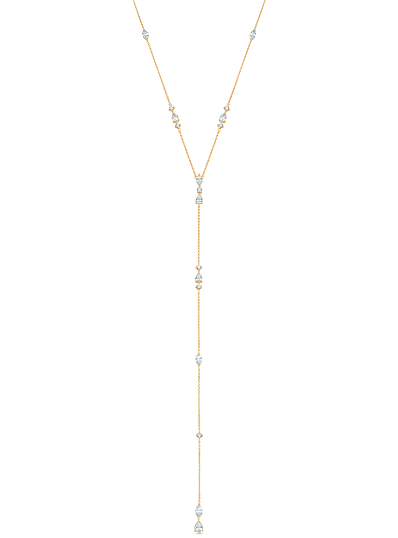 Purity Gold Chain Diamond Drop Necklace - Sara Weinstock Fine Jewelry
