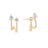 Purity Pear Diamond Cluster Hoop Huggie Earrings - Sara Weinstock Fine Jewelry