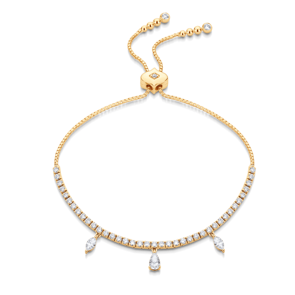 Purity Pear & Marquise Diamond Bolo Bracelet - Sara Weinstock Fine Jewelry