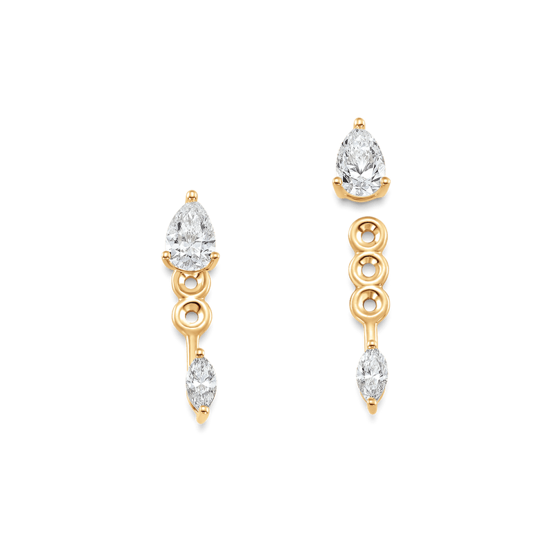 Purity Pear Marquise Diamond Ear Jacket Earrings - Sara Weinstock Fine Jewelry