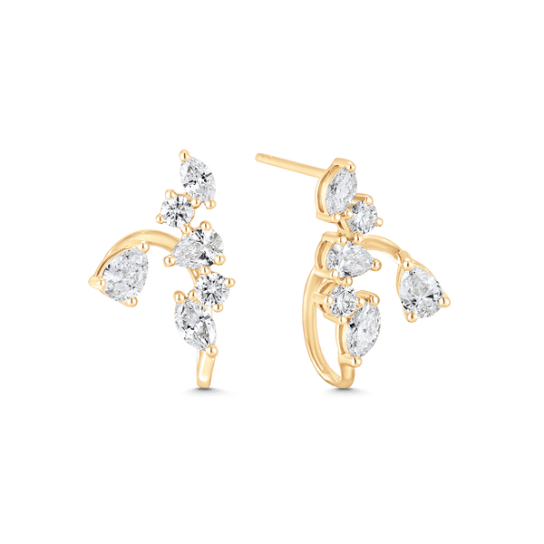 Buy OOMPH Jewellery Gold Tone Floral Ear Jacket Ear Stud Earrings For Women  & Girls Online