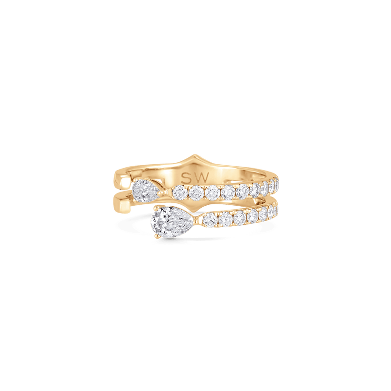 Purity Two Pear Diamond Open Ring - Sara Weinstock Fine Jewelry