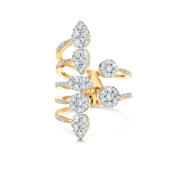 Swirl Diamond Cocktail Ring – Mangalsutraonline