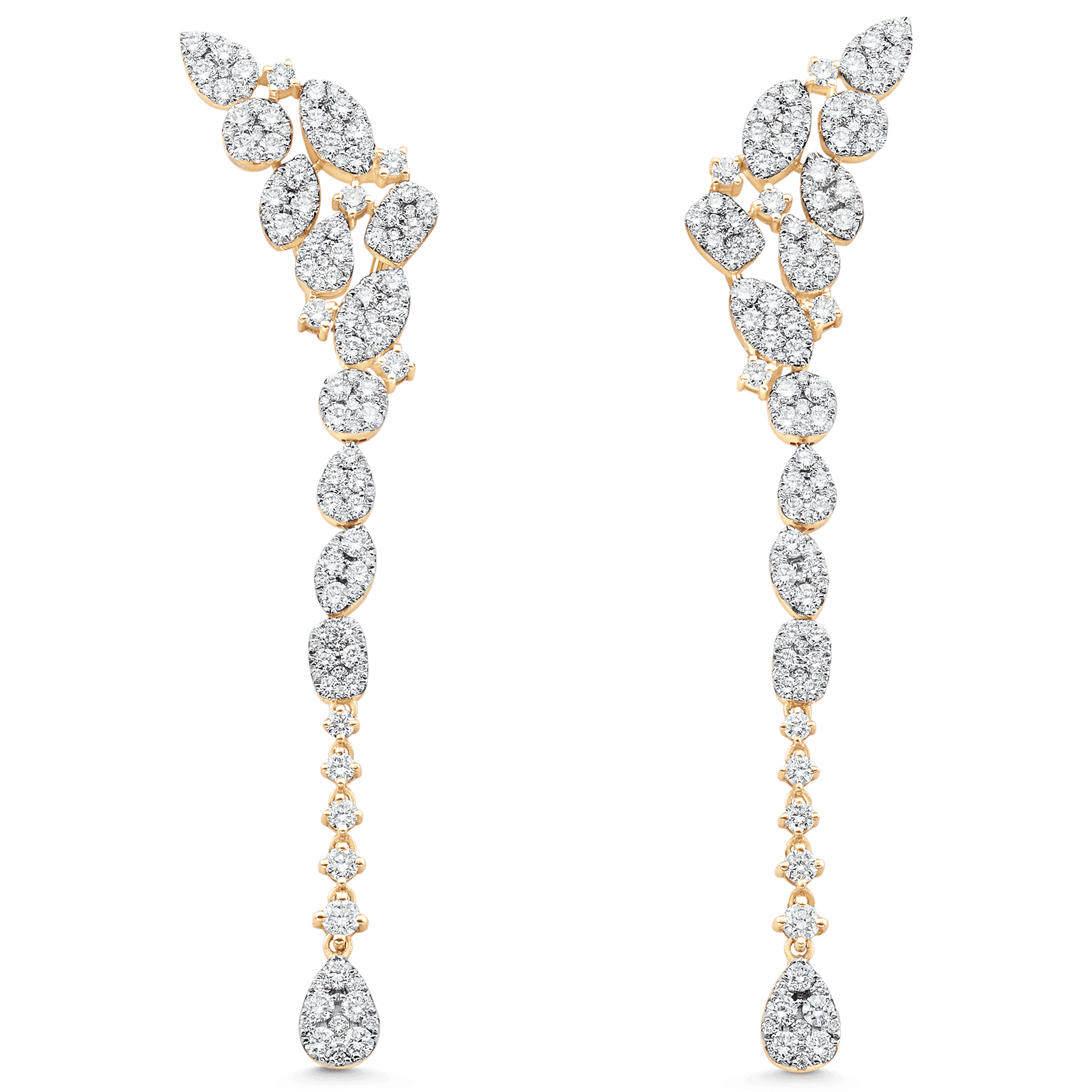 Reverie Couture Cluster Diamond Drop Earrings | Designer Fine Jewelry ...