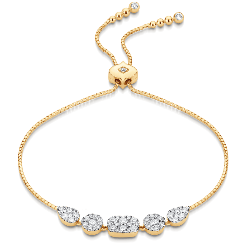 Reverie Cushion Round & Pear Diamond Bolo Bracelet - Sara Weinstock Fine Jewelry